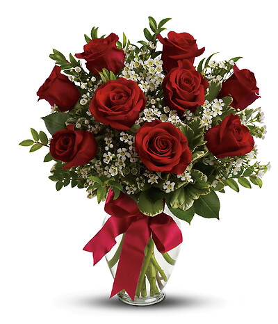 Thoughts of You Bouquet with Red Roses