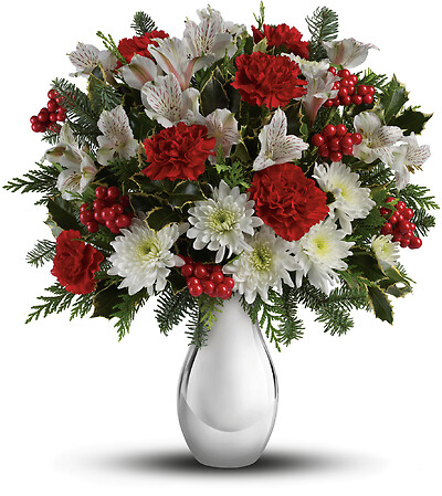 Teleflora&#039;s Silver And Snowflakes Bouquet