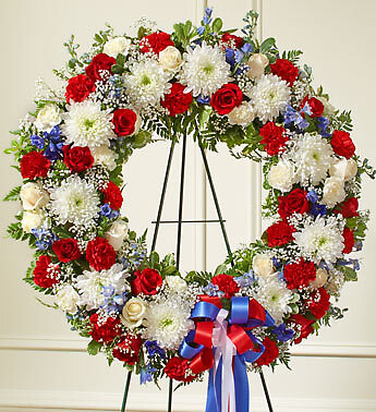 Serene Blessings Red, White &amp;amp; Blue Standing Wreath