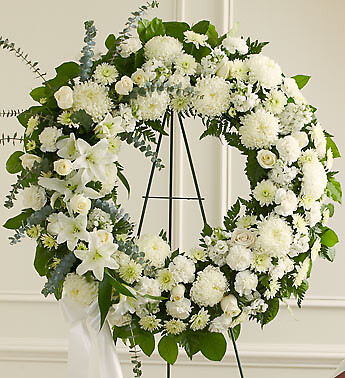 Serene Blessings White Standing Wreath